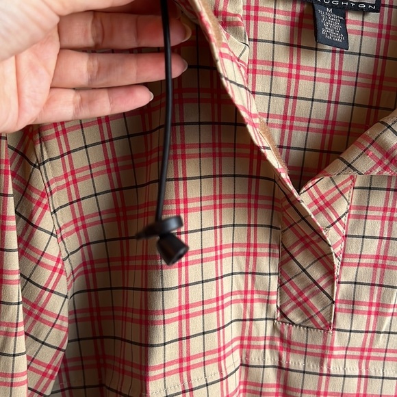 Vintage Red Plaid Pullover Rain Jacket | Size Medium - Picture 6 of 7